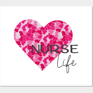 Nurse life camo harts Posters and Art